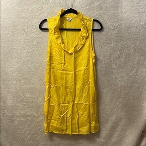 Crown & Ivy Yellow Ruffled Sleeveless Midi Dress w/Pockets